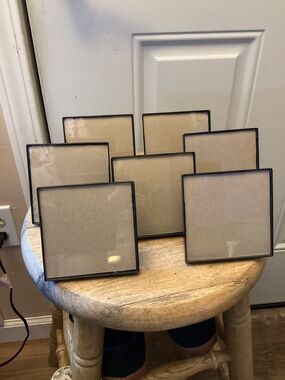 Lot of 7 Black 4x4 Picture Frames Display Horizontal or Vertical